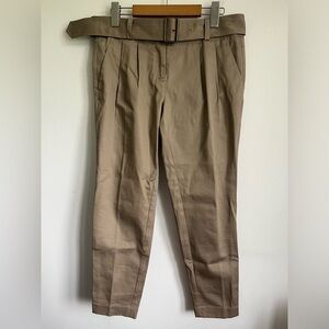 Burberry Brit Belted Dress Straight Leg Pant Trouser - Khaki - US 2